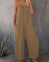 Allira | Lose ärmellose Jumpsuits in Khaki