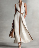 Hirusha - Leichtes Leinen Kleid in Weiß