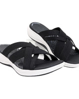 Nora | Konturiertes Fußbett Fußgewölbestütze Sandalen in Schwarz