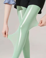 Bekah – Hochglänzende Stretch Strumpfhose Mit Fußteil in Grün
