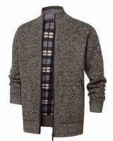 Strickjacke mit Reißverschluss und Stehkragen – Joshua in Braun