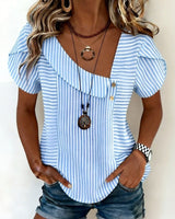 Noreviae - Gestreifte Bluse mit weichem Griff in Blau