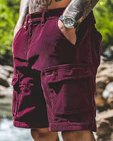 Sammy - Bequeme 3d Gewebte Shorts Mit Tasche in Burgund