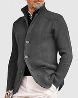 Matin | Stylischer Cardigan aus dickem Strick für Herren – Einfarbig, bequem und elegant in Gris