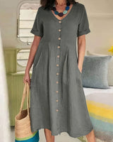 Briar - Müheloses Knopfkleid in Grau