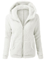 Fleecejacke mit Kapuze - Rachel in Weiß