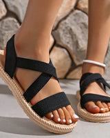 Dove | Leicht Espadrille-Stil Sandalen in Schwarz