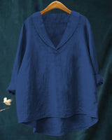 Annika | Oversized Leinen-Bluse in Blau