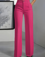 Hochgeschnittene Damenhose mit elastischem Bund in Rosa