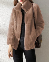 Damen warme Jacke in Hellbraun