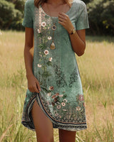 JULIA – Lebhaftes Kleid im Bohemian-Stil in Hellgrün