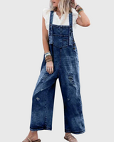 Yuna - Jumpsuit mit Vintage-Waschung in Marineblau