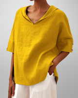 Alissa - Lässige, Locker Sitzende Bluse in Gelb
