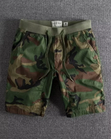Dax | Herren Camo-Shorts Elastikbund Kurze Hose Sommer in Dunkelwald