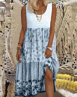 Nancy - Stilvolles Boho-Midikleid in Blau