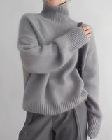 Clementine - Damenpullover mit kuscheligem Rollkragen in Grau