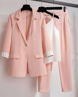 Paula - stilvolles dreiteiliges Blazer-Set für Damen in Rose