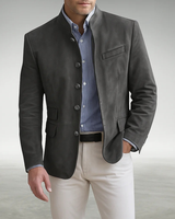 Cannes | Herren Elegante Strukturierte Jacke – Strukturierter Blazer Herren in Anthrazitgrau
