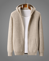 Reiner - Premium Woll-Hoodie in Kamelbraun