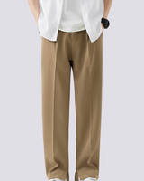 Carlo - Lockere Gerade Bein-Hose in Khaki