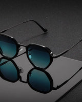 Velmora - Stylische Achtkant Sonnenbrille Mit UV Schutz in Blau