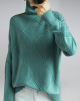 Camille - Eleganter Rollkragenpullover in Grün