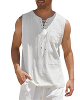 Alexia - Bequemes, ärmelloses Tanktop für Herren in Weiß