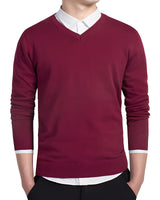 Tom - Komfortabler V-Ausschnitt-Pullover in Rot