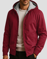 Thayer | Fleecegefütterter Hoodie in Burgunderrot