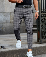 Moise™ | Elegante Herren-Slim-Fit-Hose mit Karomuster in Dunkelgrau
