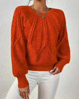 SAVINA – Strickweste mit floralem Muster in Orange