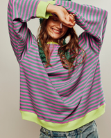 Bristol | Gestreifter Pullover in Rosa & Grün