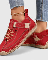 Jessica | Damen Lässig Schicke Bequeme Schnürsneaker in Rot