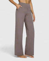 Nadine | Damen Weite Lounge-Hose mit Stretchbund in Taupe