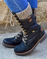 Stilvolle Hohe Damen Winterstiefel - Nora in Blau
