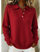 Venera - Gemütlicher Bequemer Pullover in Rot