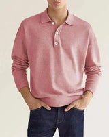 Maxim – LANGARM-POLOSHIRT in Rosa