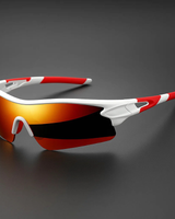 VeloShade – Verspiegelte Rundum Schützende Sport Fahrradsonnenbrille in Sonnenuntergangsweiß
