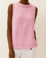Serenity | Rollkragen Ärmellos Top in Rosa