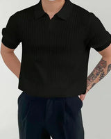 Lenzo | Herren Sommer Polo Hemd | Kurzarm in Schwarz