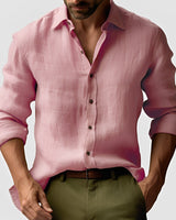 Emile - Einfaches, zeitloses Hemd in Rosa