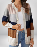 Nashawn | Gestreifte Strickjacke in Braun
