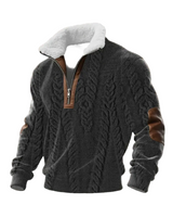 Tobias | ThermoSoft Fleecepullover mit Stehkragen in Schwarz