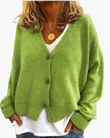 Gwen – Langärmelige Strickjacke in Hellgrün