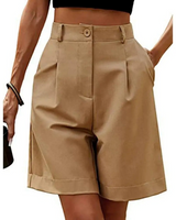 Thea | Elegante Bermuda mit Bundfalten in Braun