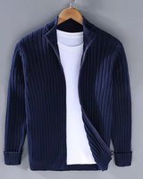 Nikolet | KnitZauber Strickjacke mit Reißverschluss in Marineblau