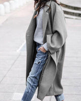 Champagne | Eleganter Wintermantel in Grau