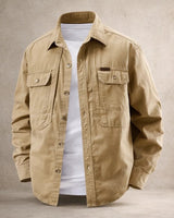 Corvinel - Legere Hemdjacke in Khaki