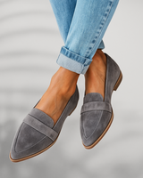 Dorothea | Damen Schlanke Bequeme Zehen-Loafer in Grau