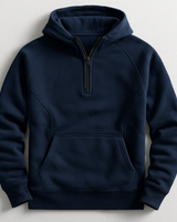 Kennet – Langarm-sweatshirt MIT Kapuze Und Viertelreißverschluss in Blau